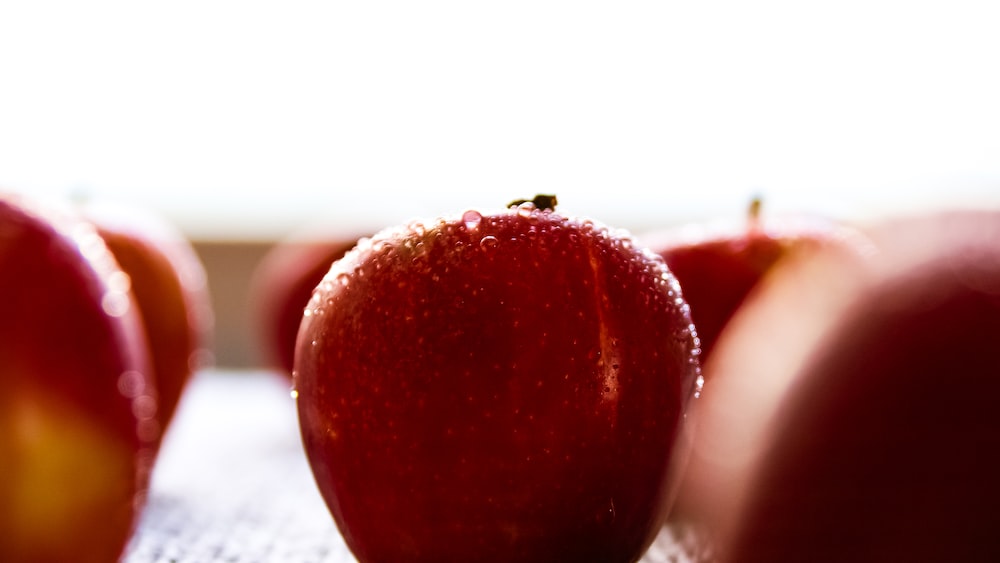 Digestive Health: Group of Organic Apples Promoting a Healthy Lifestyle