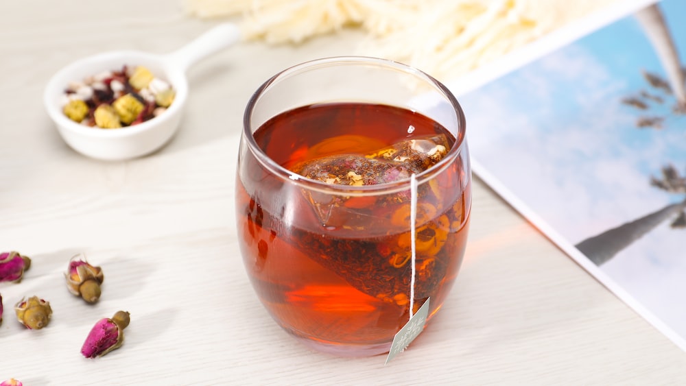 Fermented Rooibos Tea in a Glass Cup