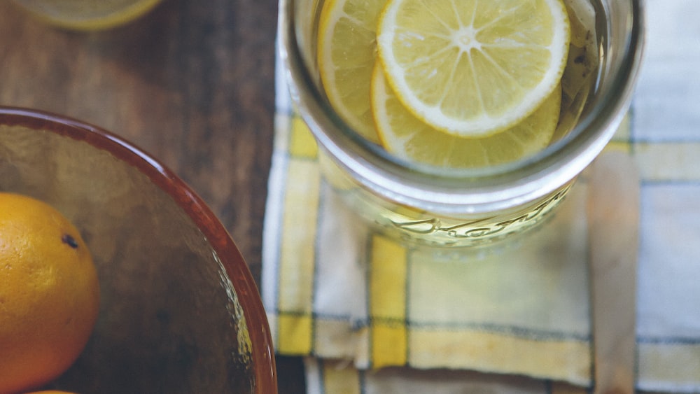 Refreshing Lemon Honey Tea in a Clear Glass Container