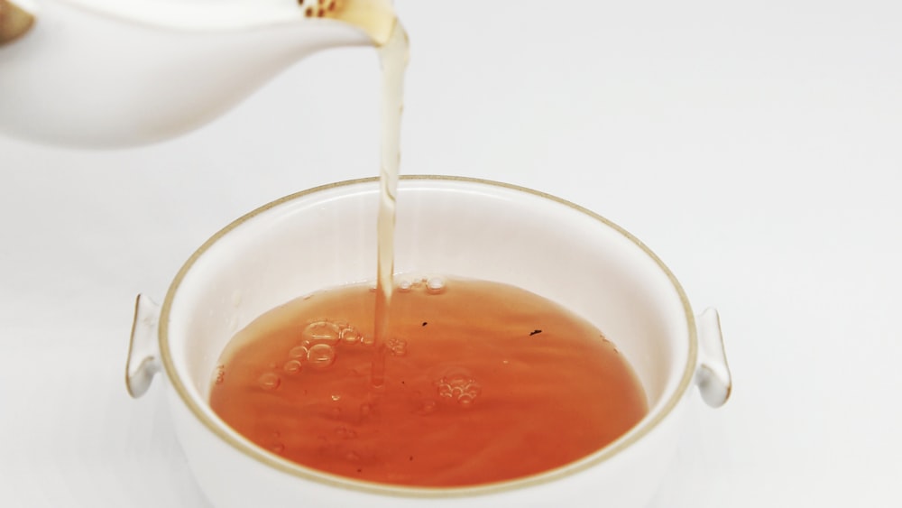 Steaming Black Tea in White Teacup