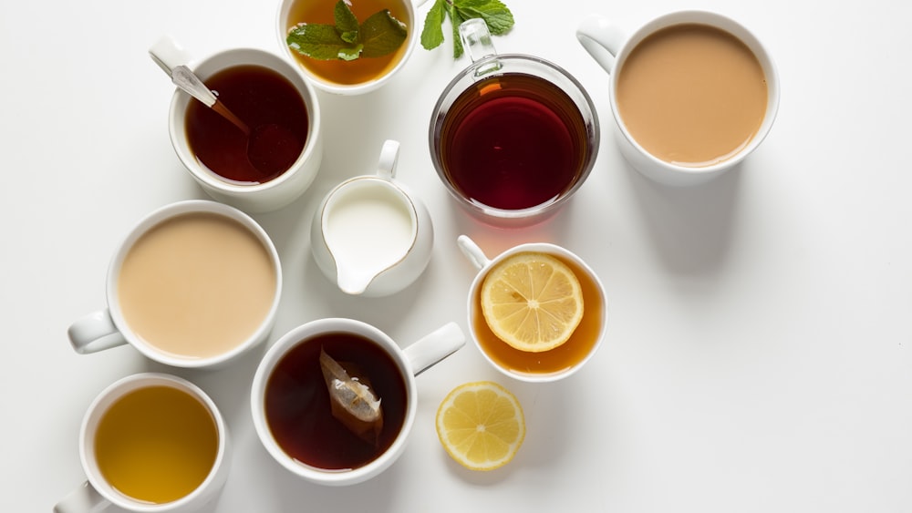 Tea Variety in Beverage Glasses